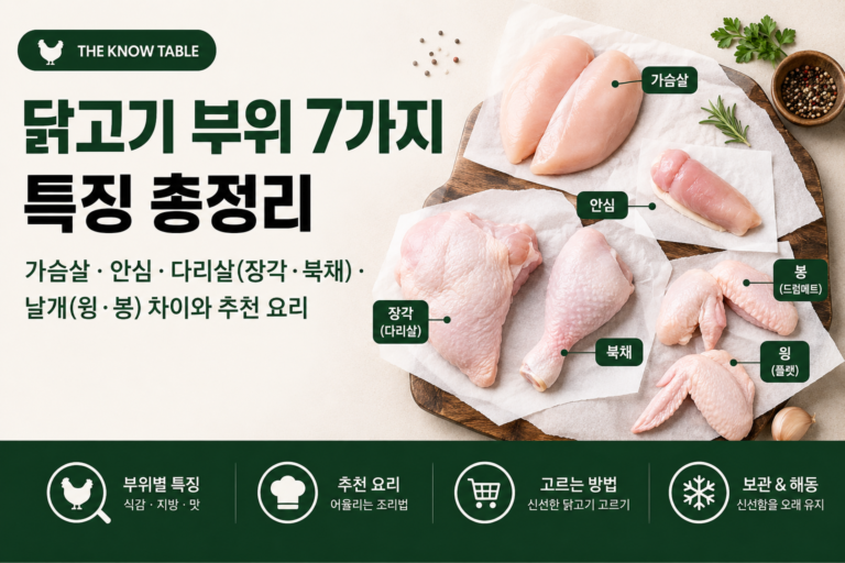 닭고기 부위 7가지 특징
