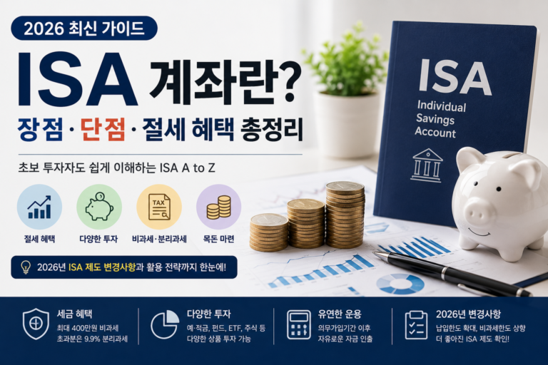 ISA 계좌란 장점 단점 절세 혜택을 설명하는 대표 이미지