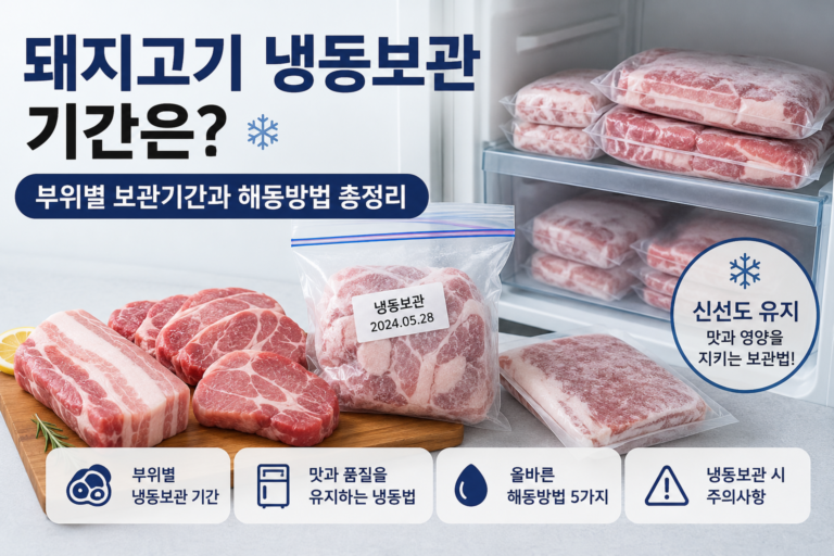 돼지고기 냉동보관 기간과 올바른 해동방법