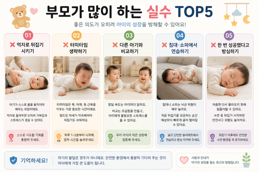 아기 뒤집기 부모가 많이 하는 실수 TOP5