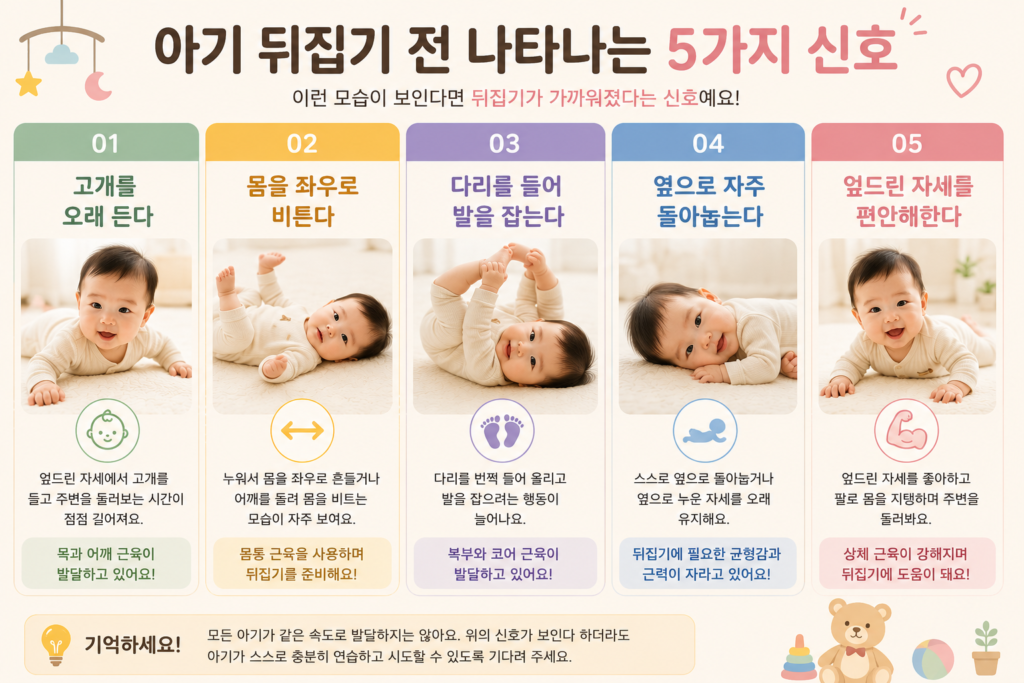 아기 뒤집기 전 나타나는 5가지 신호