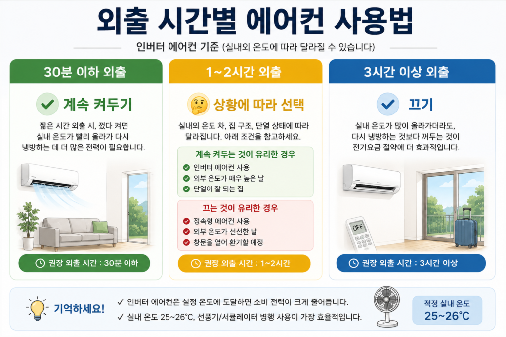 에어컨 24시간 외출 시간별