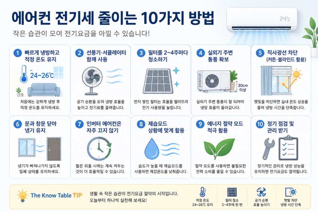 에어컨 전기세 줄이는 방법