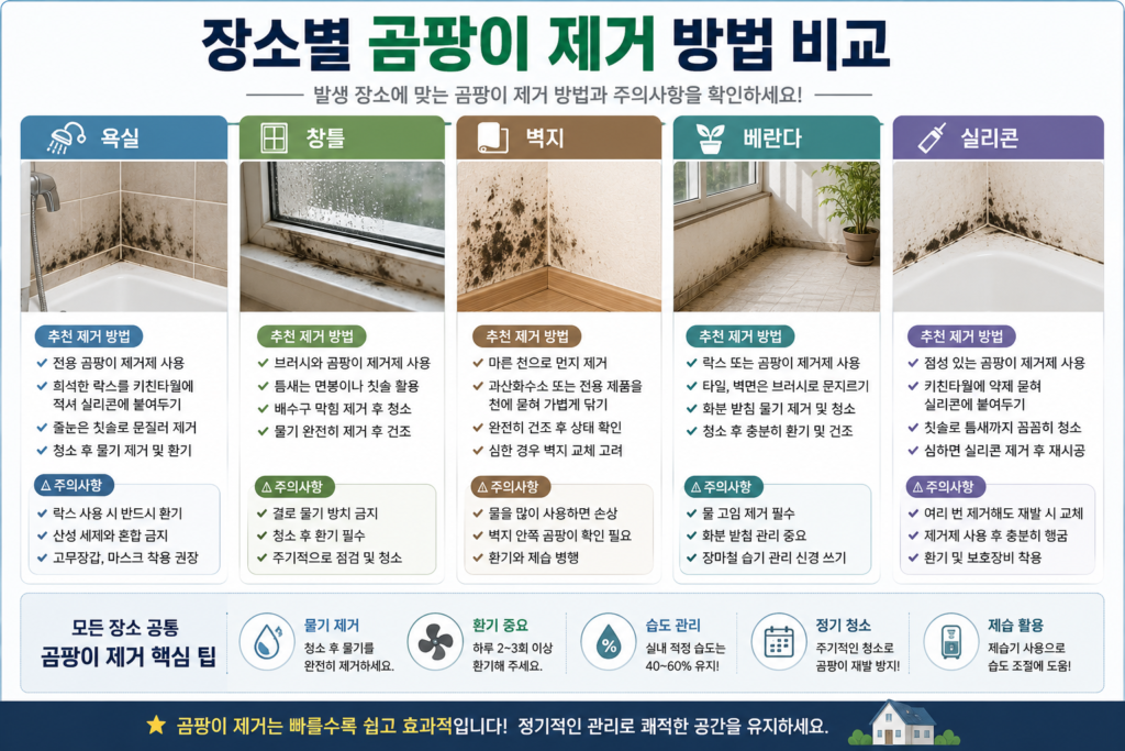 욕실 벽지 창틀 베란다 실리콘 곰팡이 제거 비교