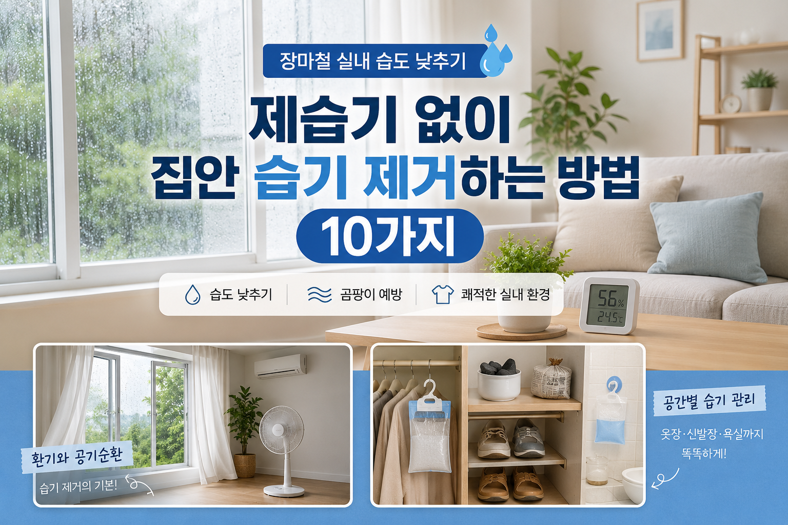 제습기 없이 집안 습기 제거하는 방법 10가지