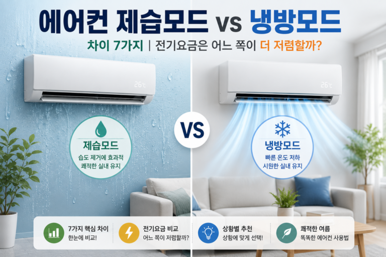 에어컨 제습모드 vs 냉방모드 차이 7가지 대표이미지