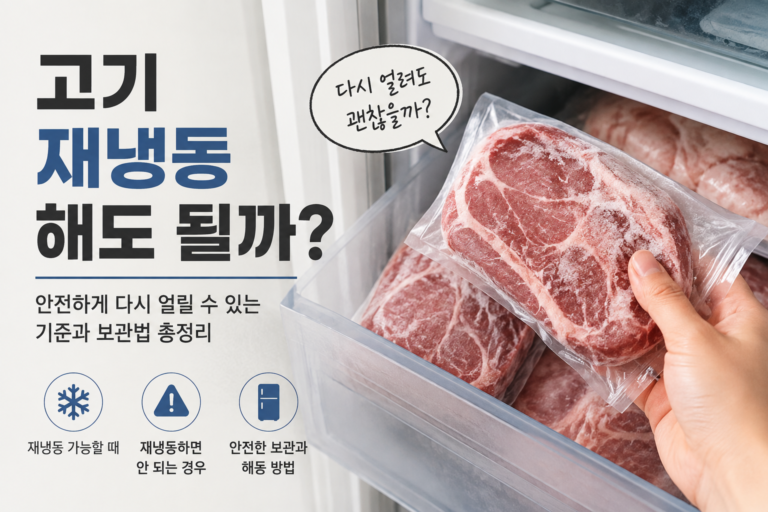 고기 재냉동 안전한 기준과 올바른 보관법