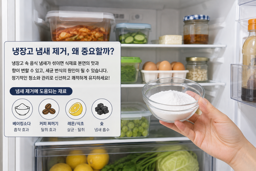 냉장고 냄새 제거 베이킹소다 천연 탈취 방법