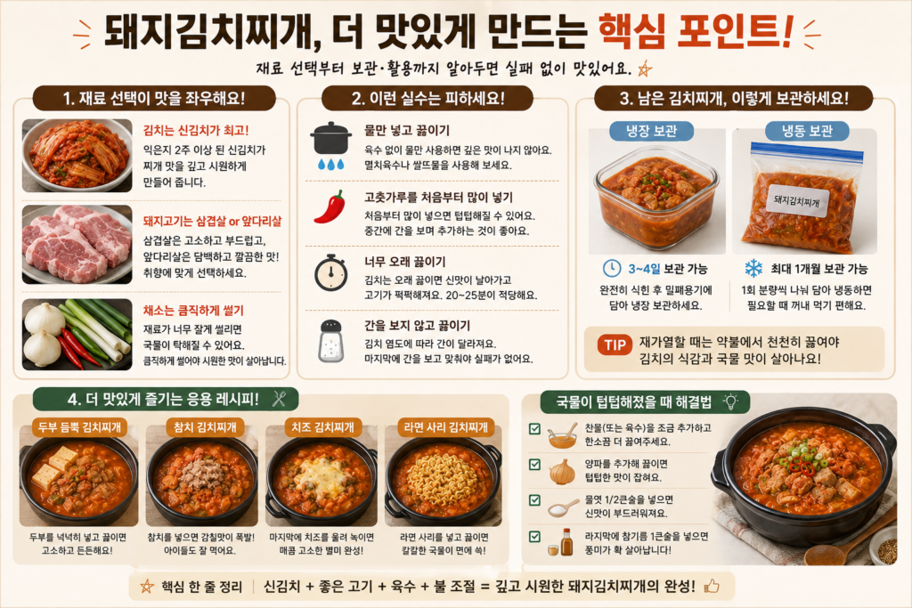 돼지김치찌개 맛있게 만드는 핵심 포인트와 보관 방법