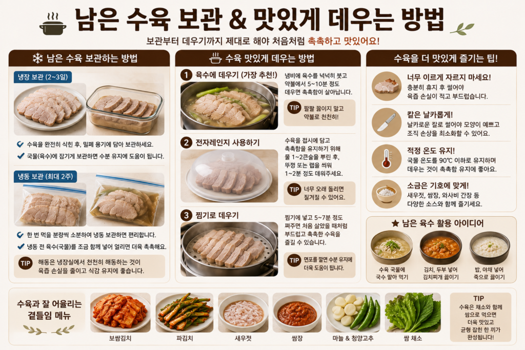 남은 돼지고기 수육 보관과 맛있게 데우는 방법