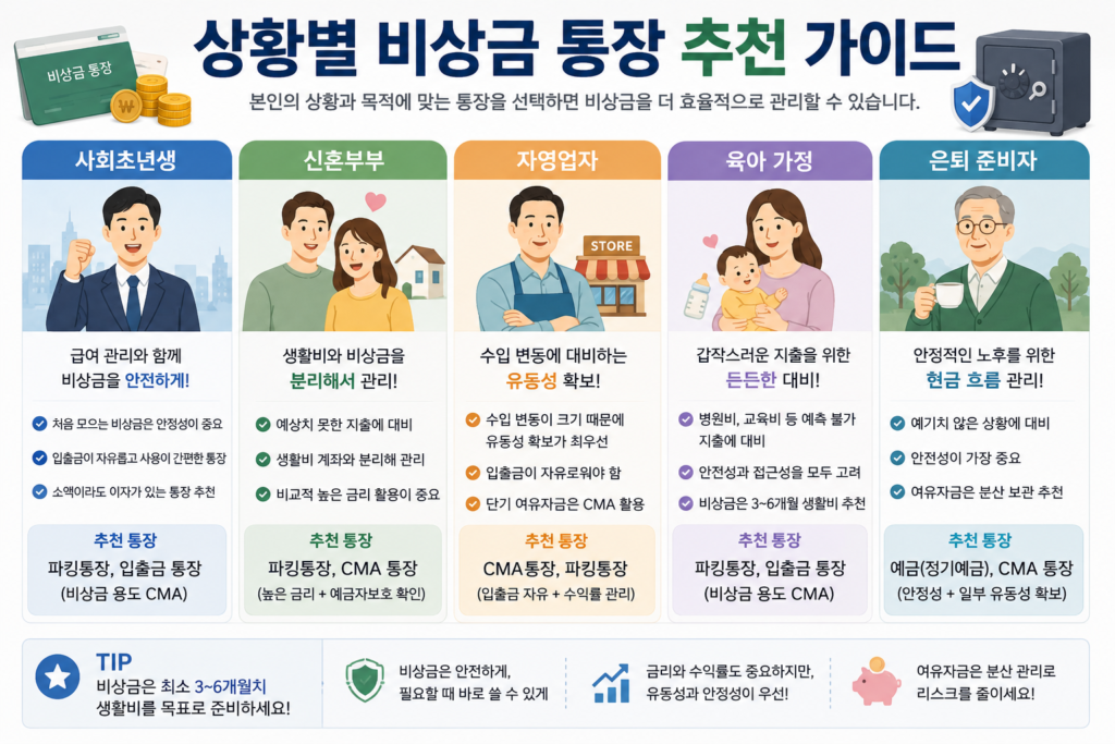 상황별 비상금 통장 추천 가이드