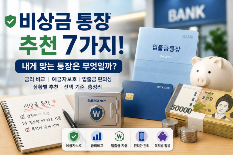 비상금 통장 추천과 선택 방법