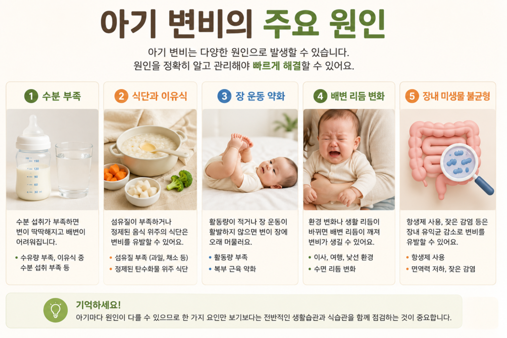 아기 변비 주요 원인 정리