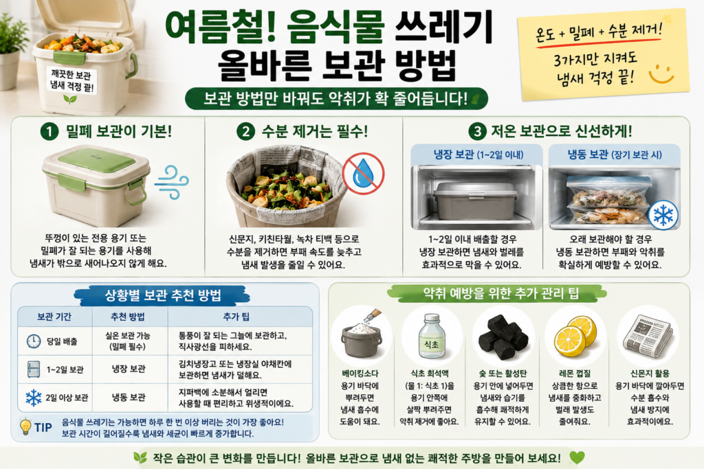 여름철 음식물 쓰레기 올바른 보관 방법