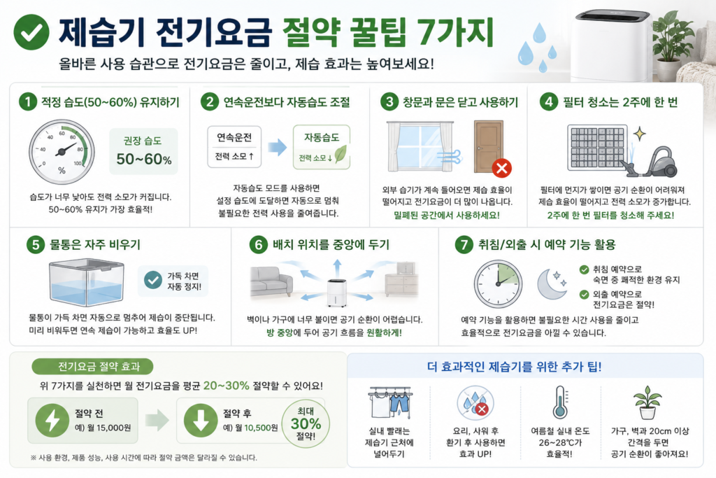제습기 전기요금 절약 꿀팁 7가지