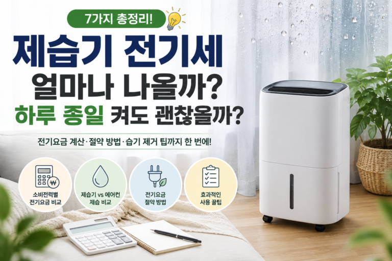 제습기 전기세와 전기요금 계산 방법