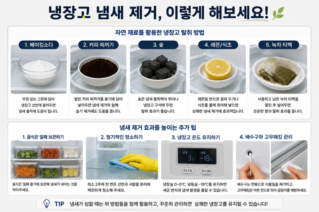냉장고 냄새 제거 천연 재료와 냄새 예방법
