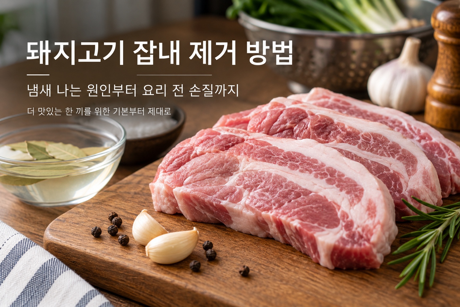 돼지고기 잡내 제거 방법 냄새 원인과 요리 전 손질