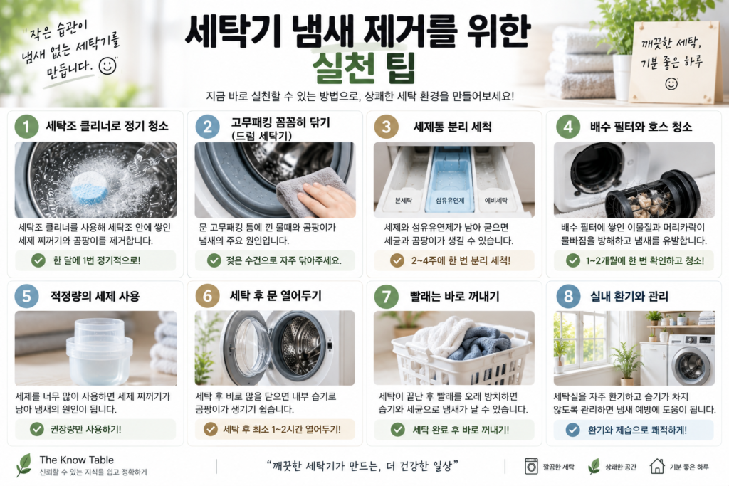 세탁기 냄새 제거를 위한 관리 방법
