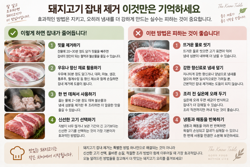 돼지고기 잡내 제거할 때 흔히 하는 실수와 올바른 방법
