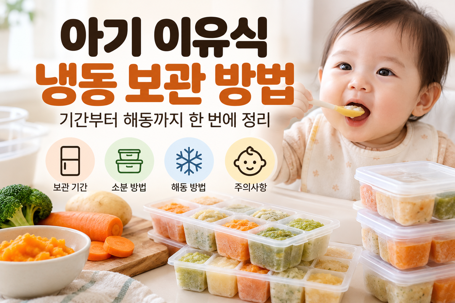 아기 이유식 냉동 보관 방법 보관 기간과 소분 방법 해동 시 주의사항